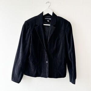 Norton McNaughton- Faux Suede - Stretch - Black Boxy Jacket - Size 14P